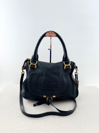 Chloe medium satchel leather marcie bag double carry