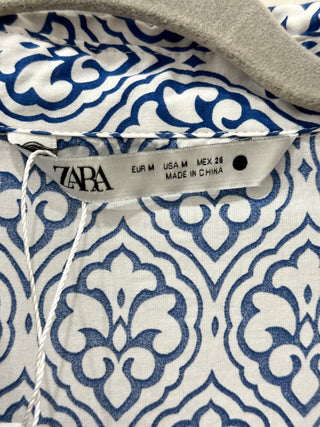 Zara casual pattern mini shirt dress, M