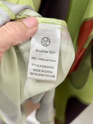 NWT Another Girl Satin Circle Trim Halter Midi Slip Dress Green/Brown Women's 6