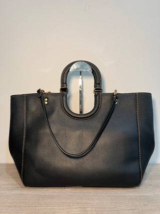 Coach Dark Leather Tote Handbag w/brown interior