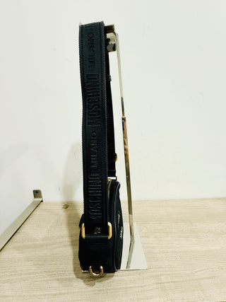 Moschino canvas zip up cross body bag