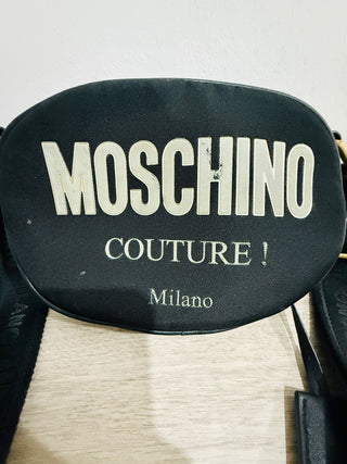 Moschino canvas zip up cross body bag