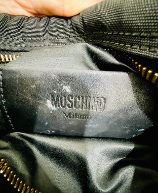 Moschino canvas zip up cross body bag
