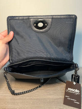 Coach Small Navy Blue Handbag w/chain strap