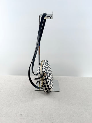 Clare V midi sac leather cross body bag woven checker
