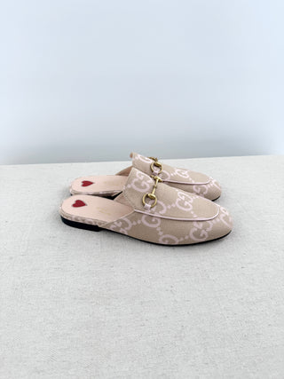 Gucci princeton canvas mules, 37