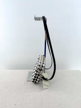 Clare V midi sac leather cross body bag woven checker