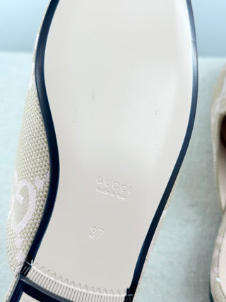 Gucci princeton canvas mules, 37