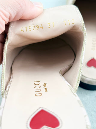 Gucci princeton canvas mules, 37