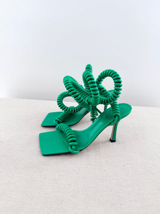 Bottega Veneta wire stretch leather heel sandals, 37