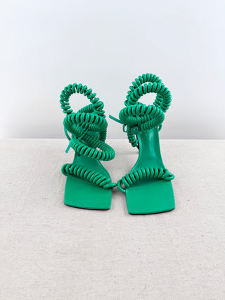 Bottega Veneta wire stretch leather heel sandals, 37
