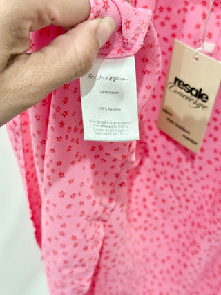 For Love & Lemons Twinkle Star Backless Mini Slip Dress Light Pink Women's Small