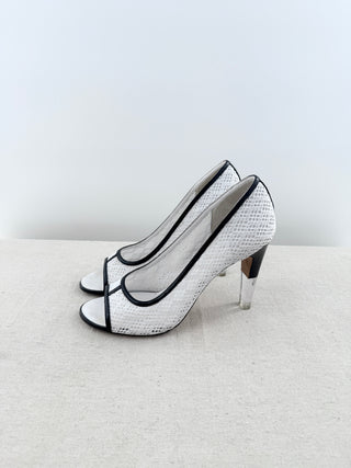 Chanel crochet and acrylic heel pumps, 41.5