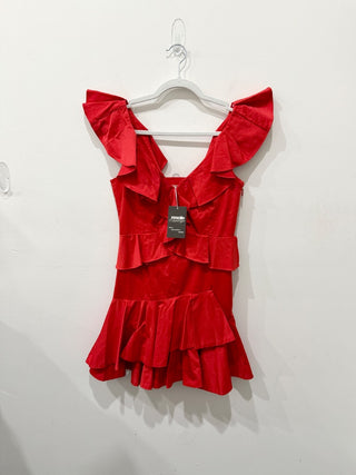 Rebecca Taylor ruffle cotton blend mini dress, 2