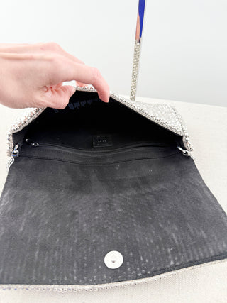 Reiss crystal embellished shoulder bag clutch