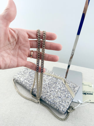 Jimmy Choo emmie crystal embellished clutch bag with chain