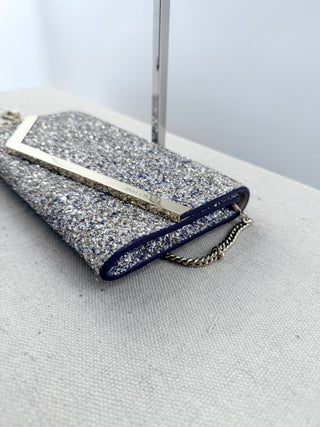 Jimmy Choo emmie crystal embellished clutch bag with chain