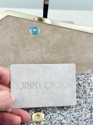Jimmy Choo emmie crystal embellished clutch bag with chain