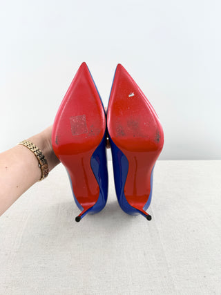 Christian Louboutin pointy heel patent leather pumps, 37