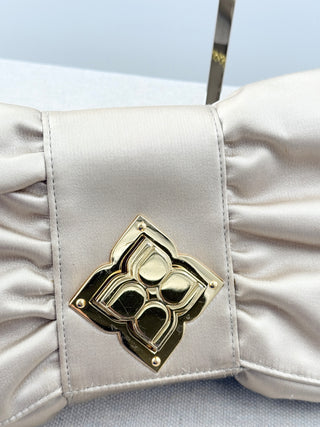 BCBG Max azria satin bow clutch bag with chain strap