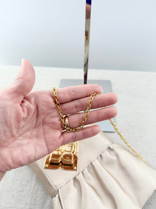 BCBG Max azria satin bow clutch bag with chain strap