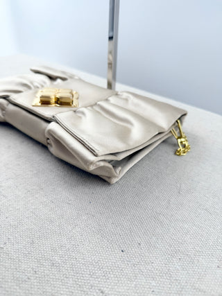 BCBG Max azria satin bow clutch bag with chain strap