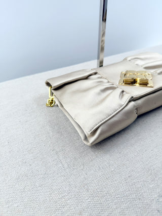 BCBG Max azria satin bow clutch bag with chain strap