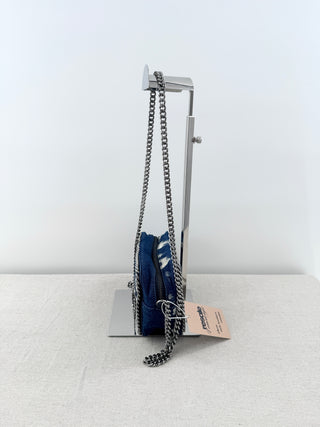 Stella McCartney Falabella "Love" Small Chain Strap Denim Crossbody Clutch Bag