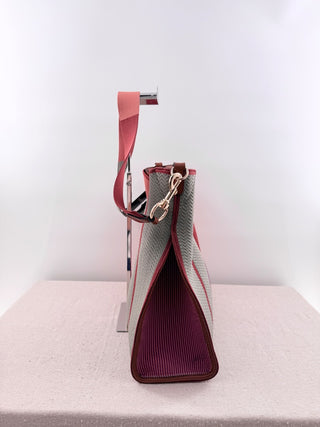 See by Chloe joan striped tote bag leather trimmed knit