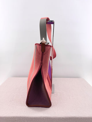 See by Chloe joan striped tote bag leather trimmed knit