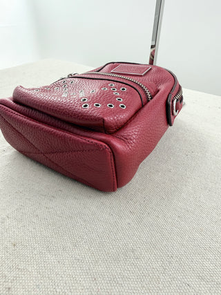 Marc Jacobs mini leather biker grommet backpack with long strap