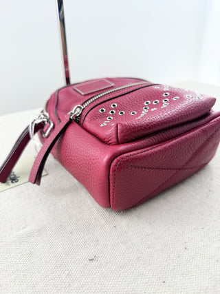 Marc Jacobs mini leather biker grommet backpack with long strap