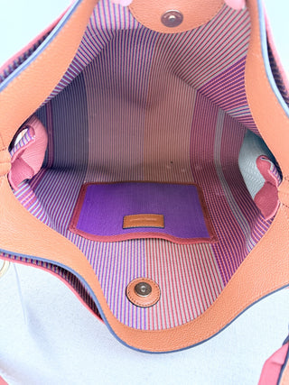 See by Chloe joan striped tote bag leather trimmed knit