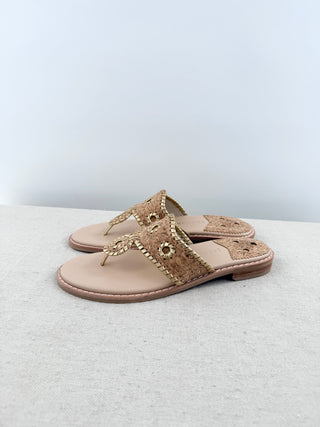 Jack Rogers cork and leather thong sandals, 9.5