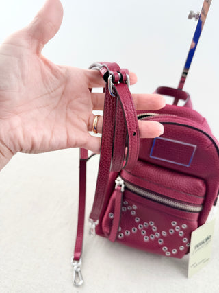 Marc Jacobs mini leather biker grommet backpack with long strap