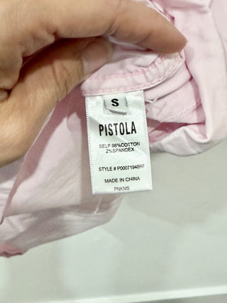 Pistola Parker Denim Button Front One Piece Romper Light Pink Women's Size Small