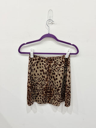 Reformation Benson Leopard Silk Mini Pencil Straight Skirt Brown Women's Size 2