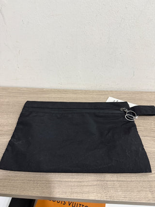 off white nylon underwear zip up pouch