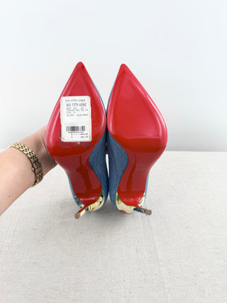 Christian Louboutin denim and patent leather heel pumps, 37