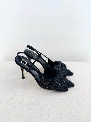 Larroude elle pumps with crystal embellished bow, 10