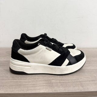 Staud x Keds The Court Suede Leather Low Top Sneakers Cream Black Women's 5.5
