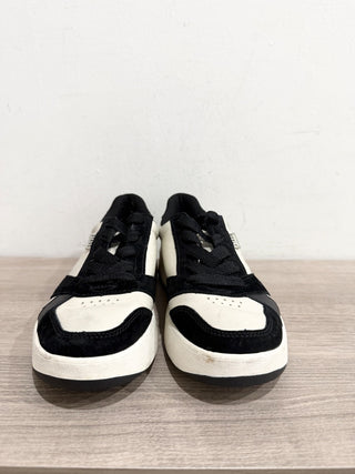 Staud x Keds The Court Suede Leather Low Top Sneakers Cream Black Women's 5.5