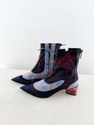 Dior trianon ankle sock boots silk, 37.5