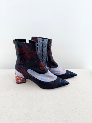Dior trianon ankle sock boots silk, 37.5