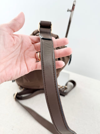 Rag & Bone nylon and leather trim sling backpack