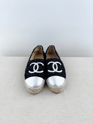 Chanel tweed and leather espadrilles, 37