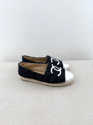 Chanel tweed and leather espadrilles, 37