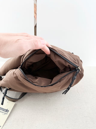 Rag & Bone nylon and leather trim sling backpack