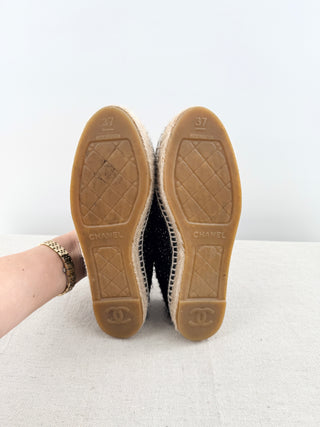 Chanel tweed and leather espadrilles, 37