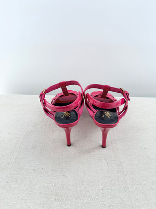 YSL platform tribute sandals patent leather, 36